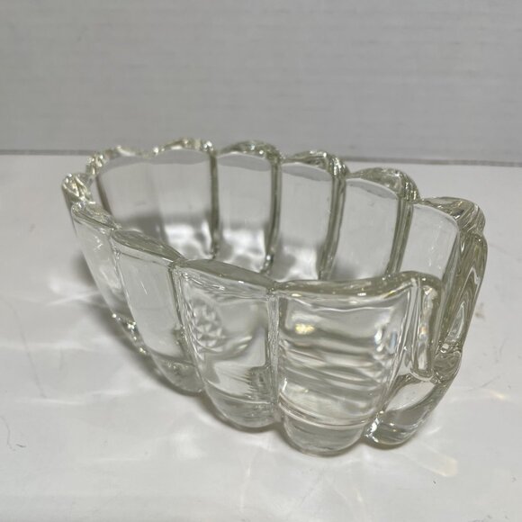 Set Of 6 Vintage Glass Oval Utensil Serving Dishes with Scalloped Edges & Textur - Picture 4 of 13